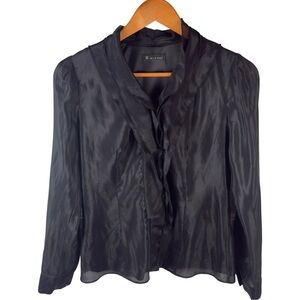 IT MACHAA Elegant Black Ruffled Blouse